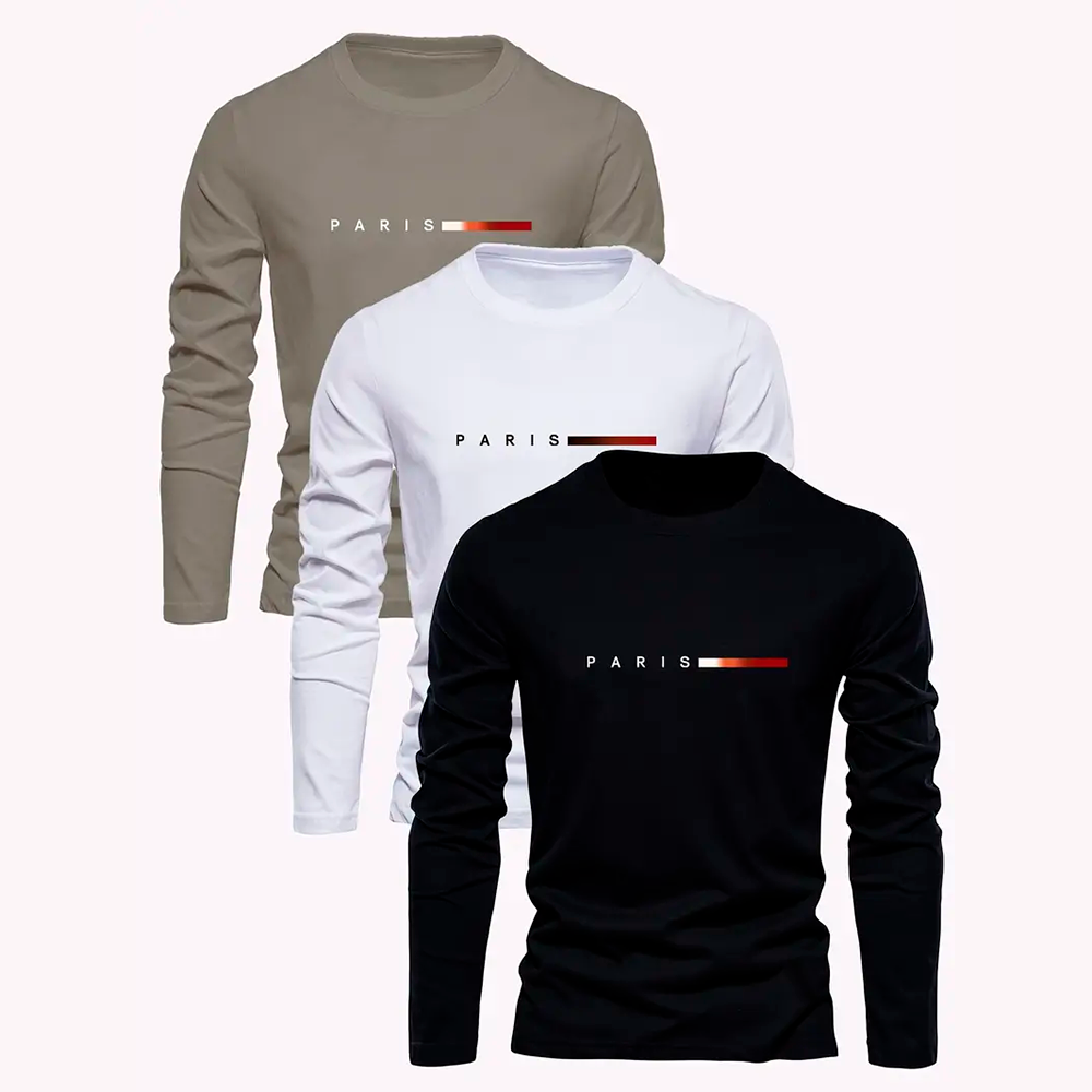 KIT de 3 Camisas Manga Longa PARIS™